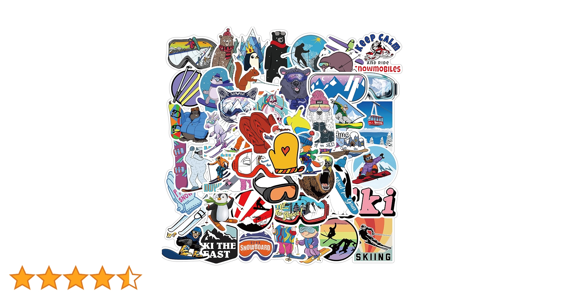 Leisitator 50 PCS Ski Stickers - Waterproof Vinyl Winter